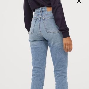 H&M High Waisted Button Fly Mom Jeans